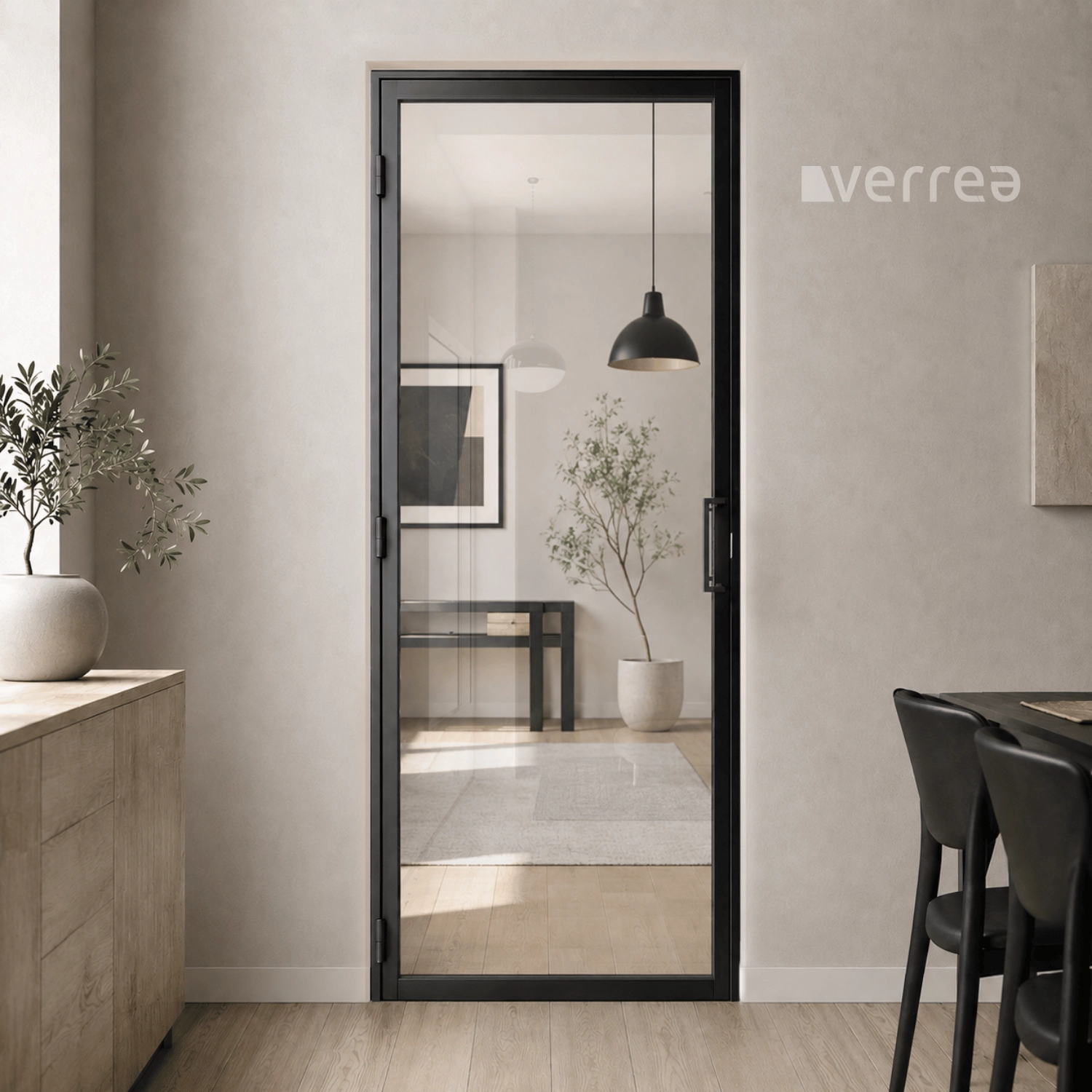 Porte battante Loft 830 x 2040 mm - NOIR