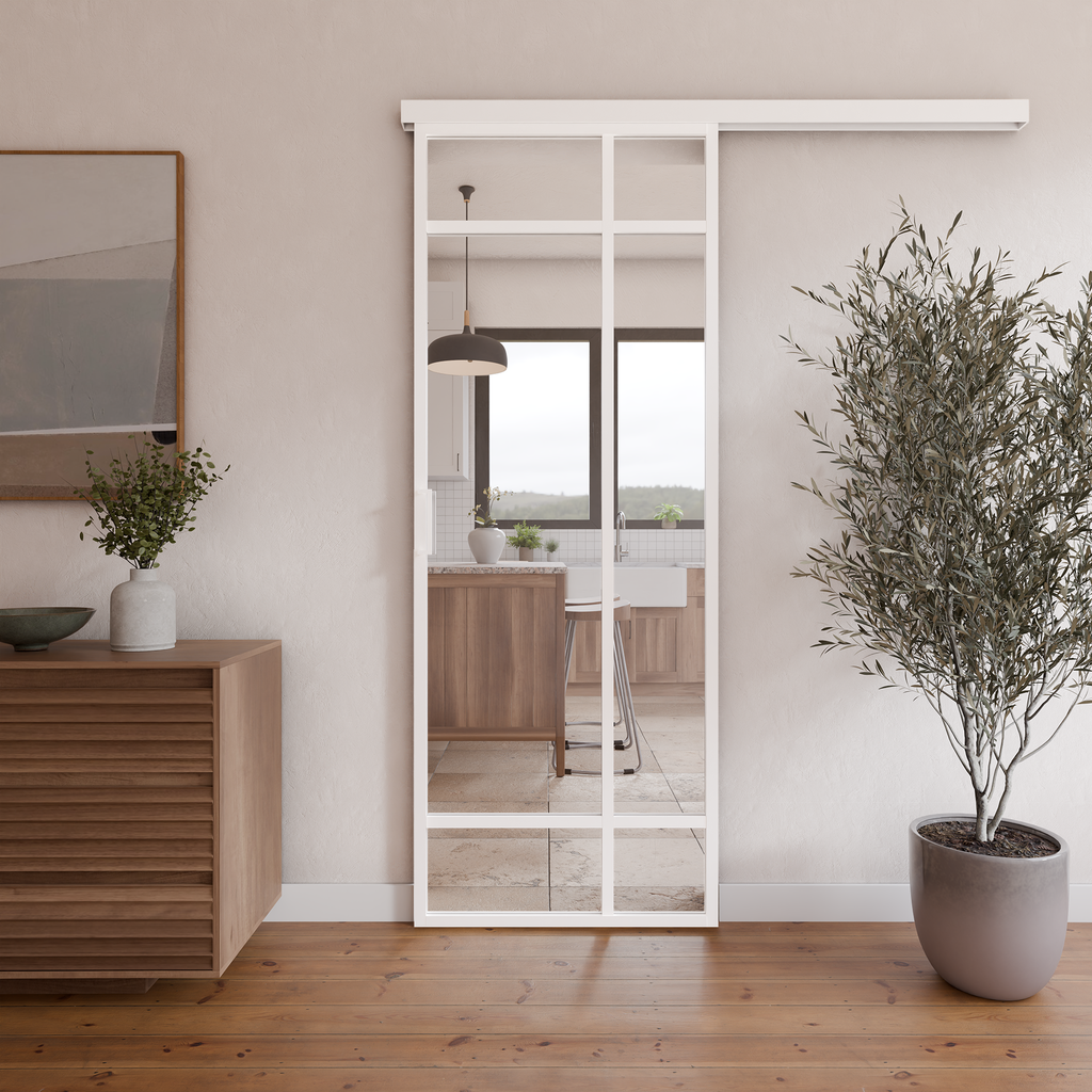 [41-PC-730-2040-9016-INFINITY] Porte Infinity 730 x 2040 Coulissante Blanche avec rail inclus
