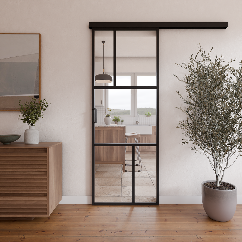 [41-PC-830-2040-9005-ARIA] Porte Aria 830 x 2040 Coulissante Noire avec rail inclus