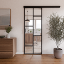 Porte Mondrian 730 x 2040 Coulissante Noire avec rail inclus