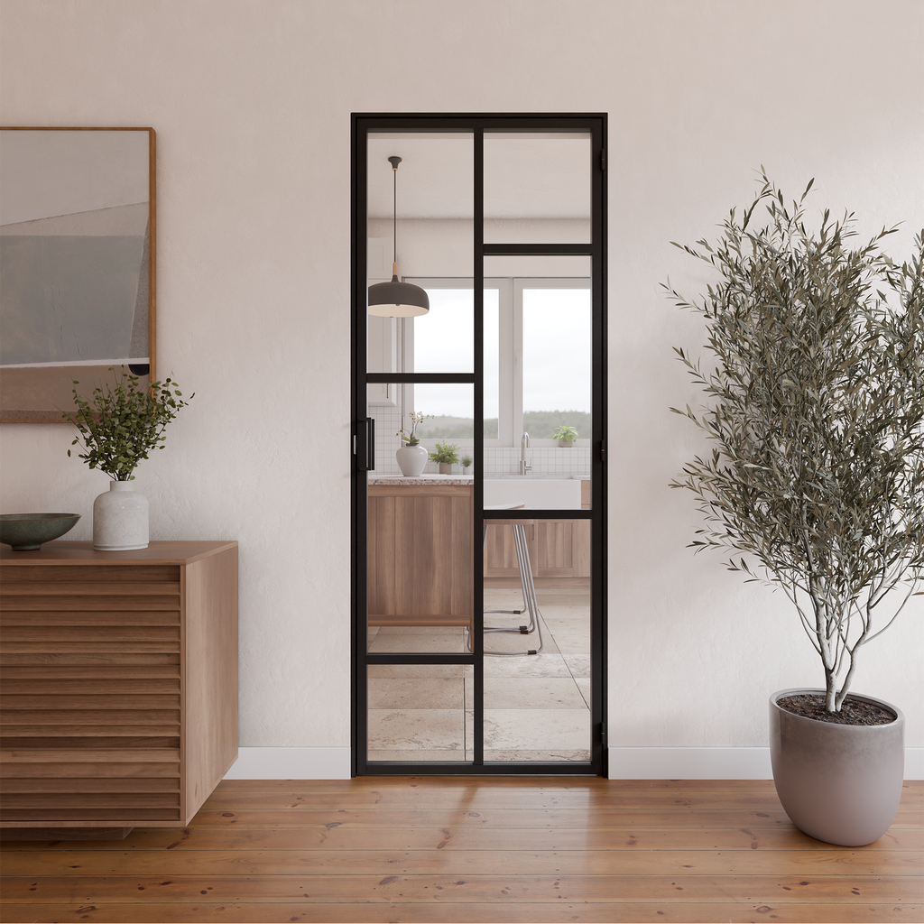 [41-PB-830-2040-9005-MONDRIAN] Porte Mondrian 830 x 2040 Battante Noire