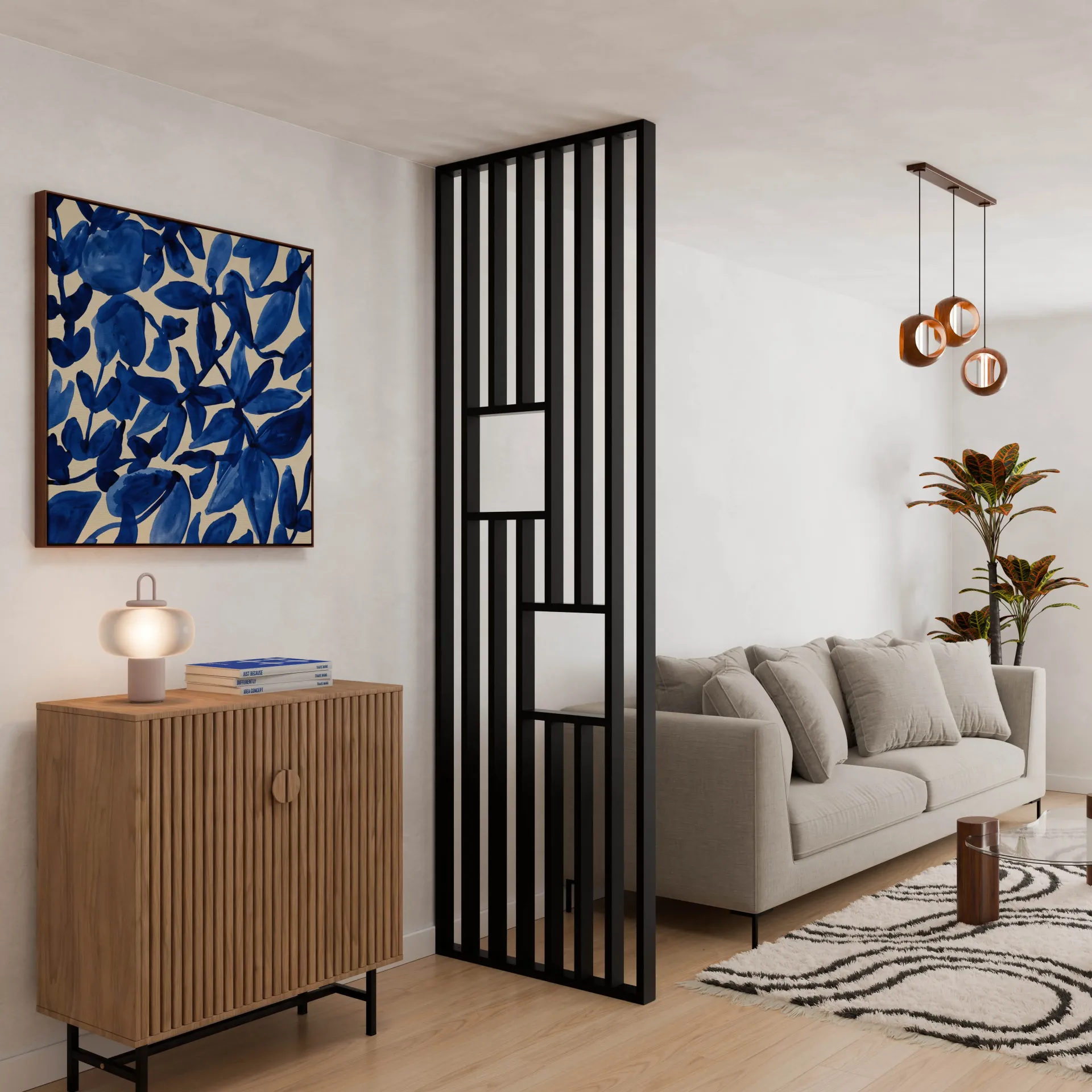 Cloison de séparation - Claustra aluminium "Niches" - 800 x 2495 mm