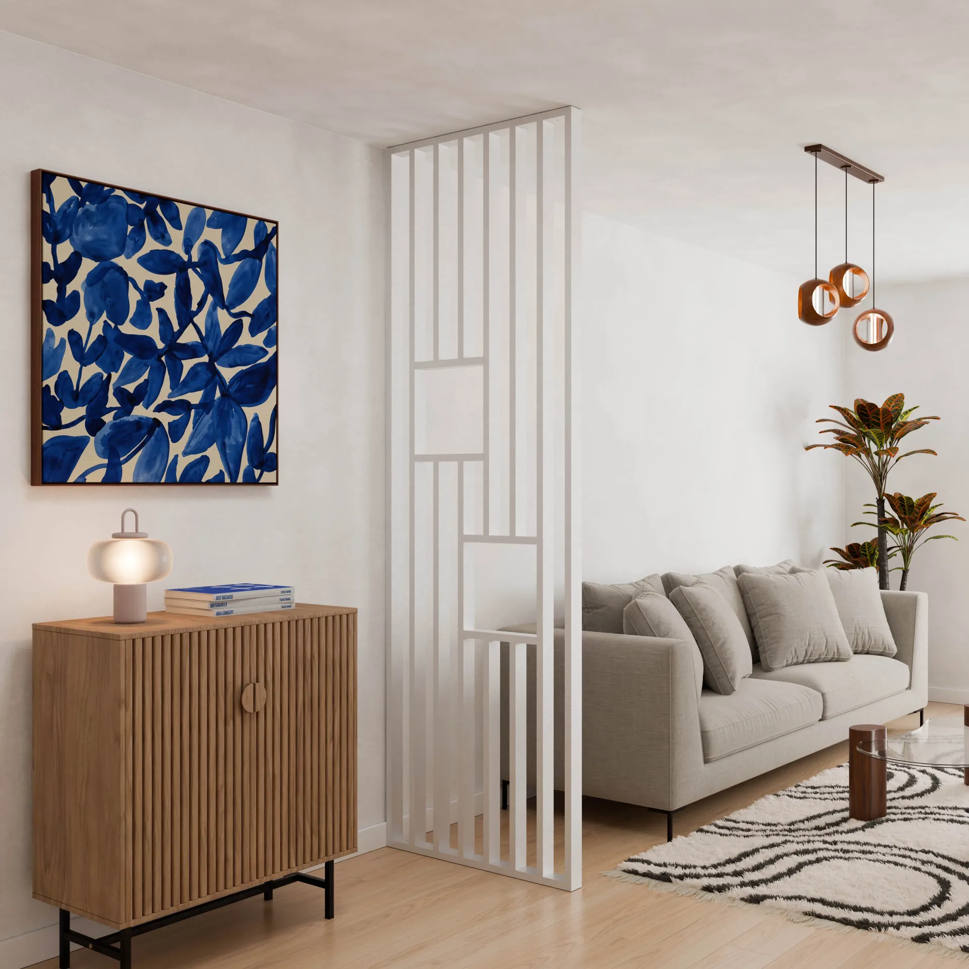 Cloison de séparation - Claustra aluminium "Niches" - 800 x 2495 mm
